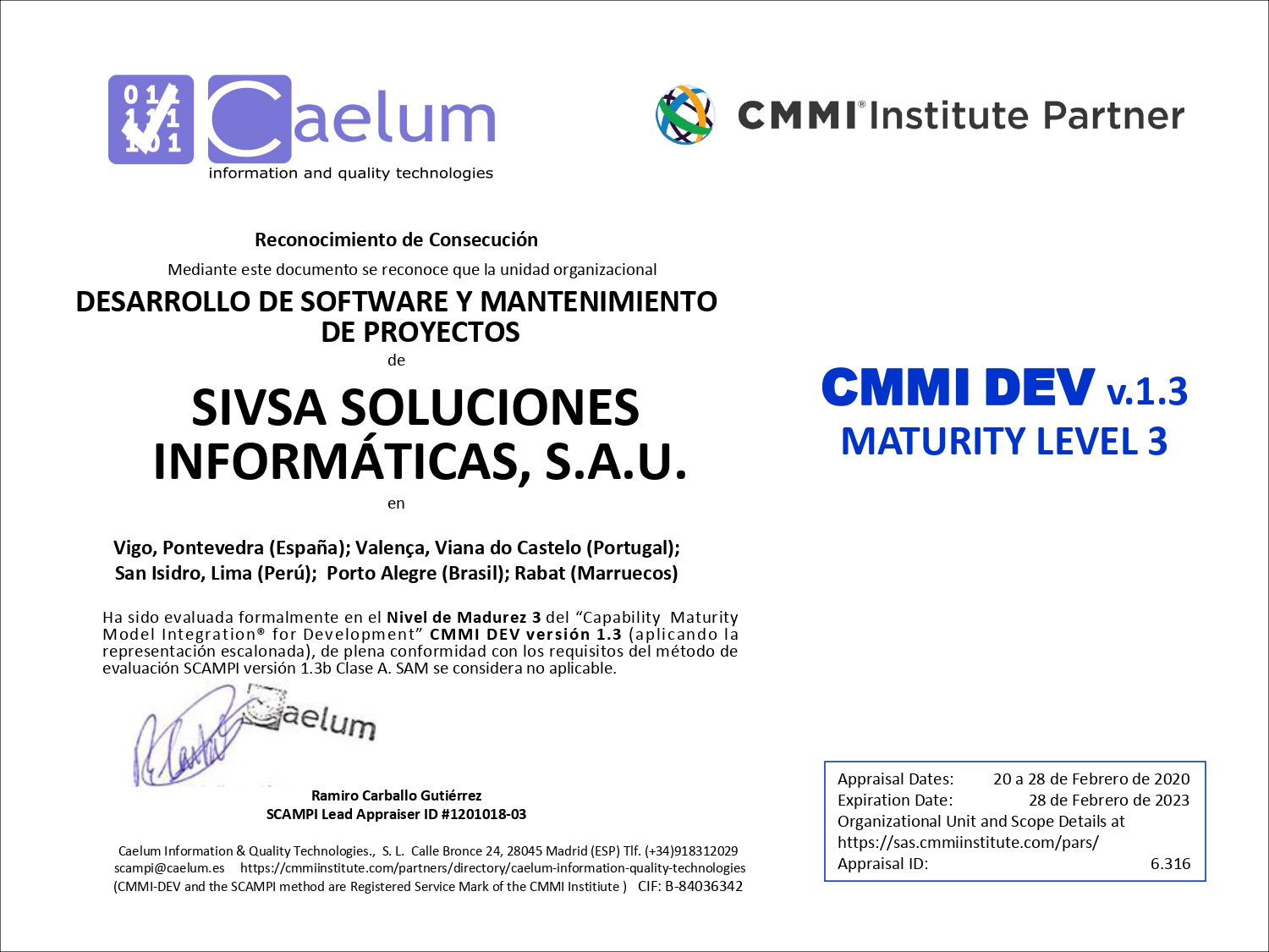 CMMI DEV-Sivsa