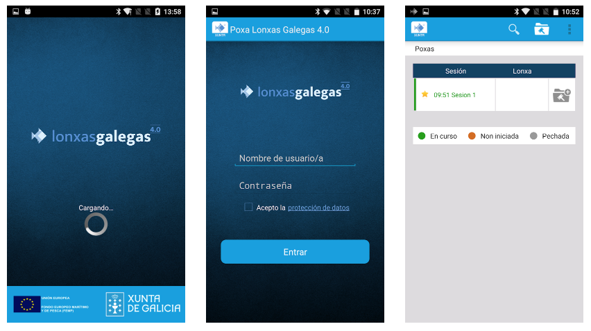 captura de la aplicación poxas 4.0 en el marco del proyecto de Amtega para la digitalización de las lonjas gallegas